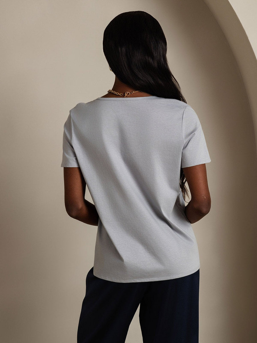 Clearance(US Warehouse) - Silk Blend U-Neck Women's T-Shirt