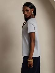 Clearance(US Warehouse) - Silk Blend U-Neck Women's T-Shirt
