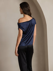 Clearance(US Warehouse) - Silk Chic One-Shoulder Top