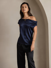 Clearance(US Warehouse) - Silk Chic One-Shoulder Top