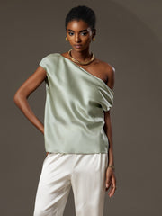 Clearance(US Warehouse) - Silk Chic One-Shoulder Top