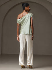 Clearance(US Warehouse) - Silk Chic One-Shoulder Top