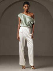 Clearance(US Warehouse) - Silk Chic One-Shoulder Top