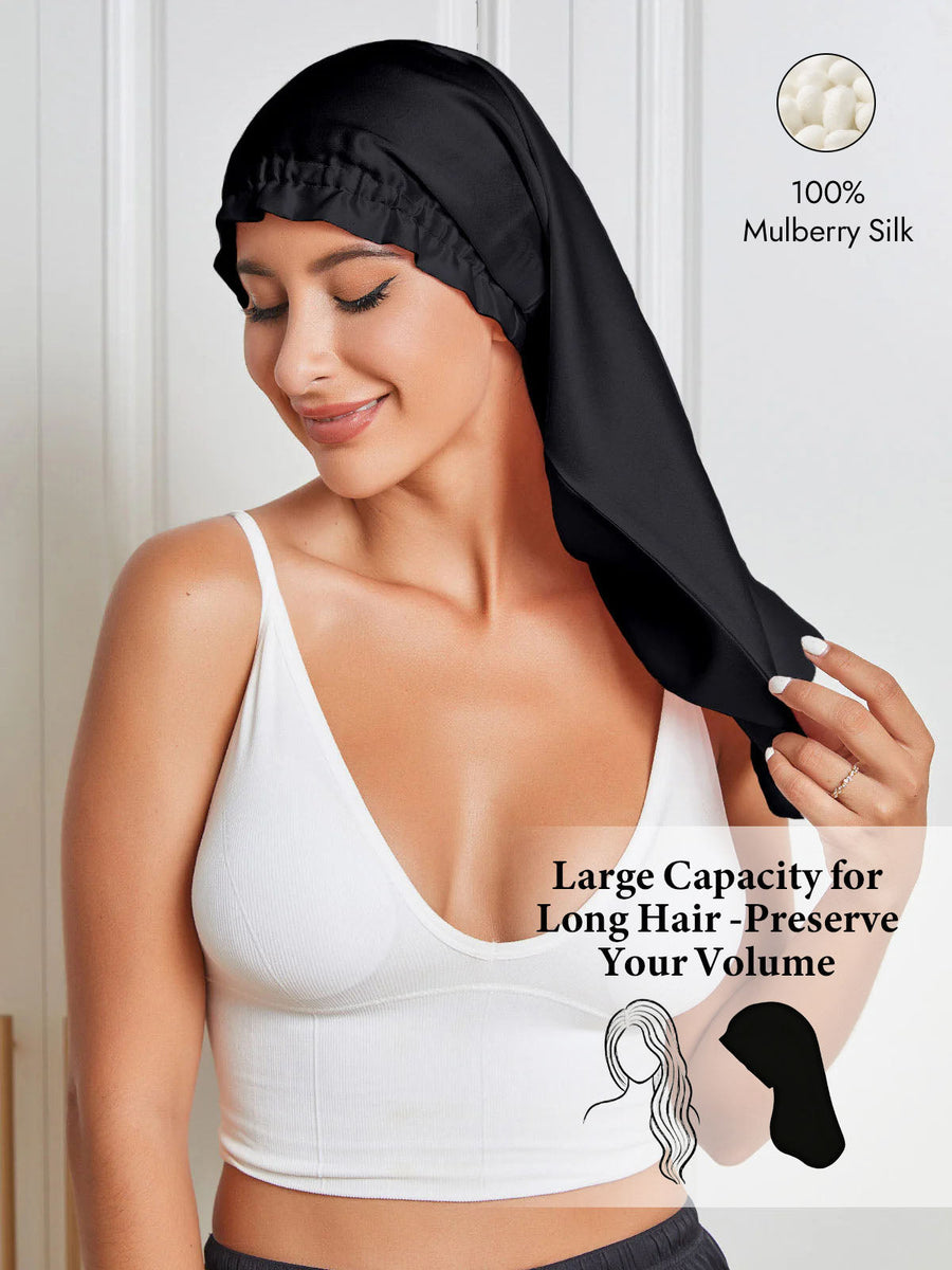 Elegant Long Pure Silk Bonnet