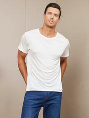 Mens Crew Neck 100% Mulberry Silk T Shirt