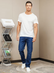 Mens Crew Neck 100% Mulberry Silk T Shirt
