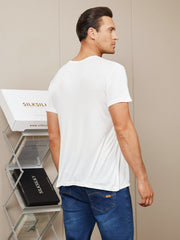 Mens Crew Neck 100% Mulberry Silk T Shirt