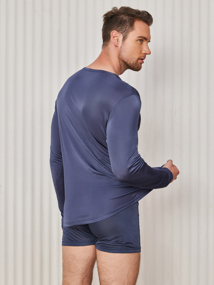 Mens Fashion Pure Silk Tee
