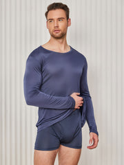 Mens Fashion Pure Silk Tee