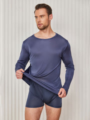 Mens Fashion Pure Silk Tee