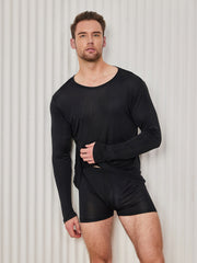 Mens Fashion Pure Silk Tee