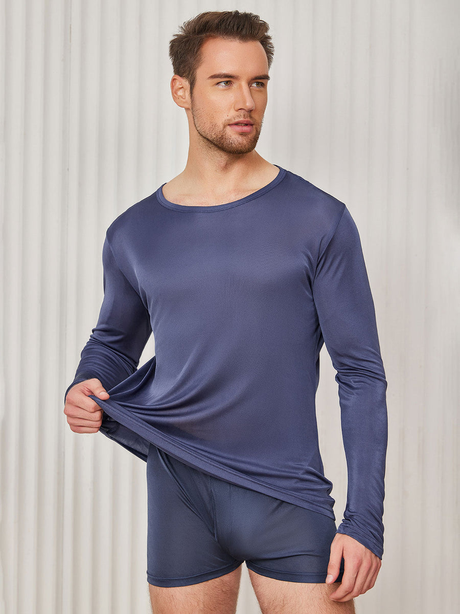 Mens Fashion Pure Silk Tee