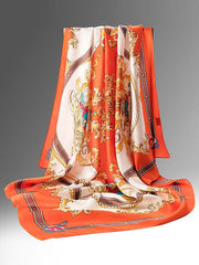 Orange Harmony Silk Square Scarf 110