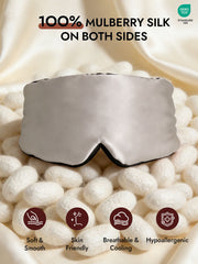Pure Silk 3D Contoured Eye Mask With Velcro Closure