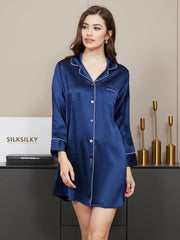 Pure Silk Classic Button Up Nightshirt