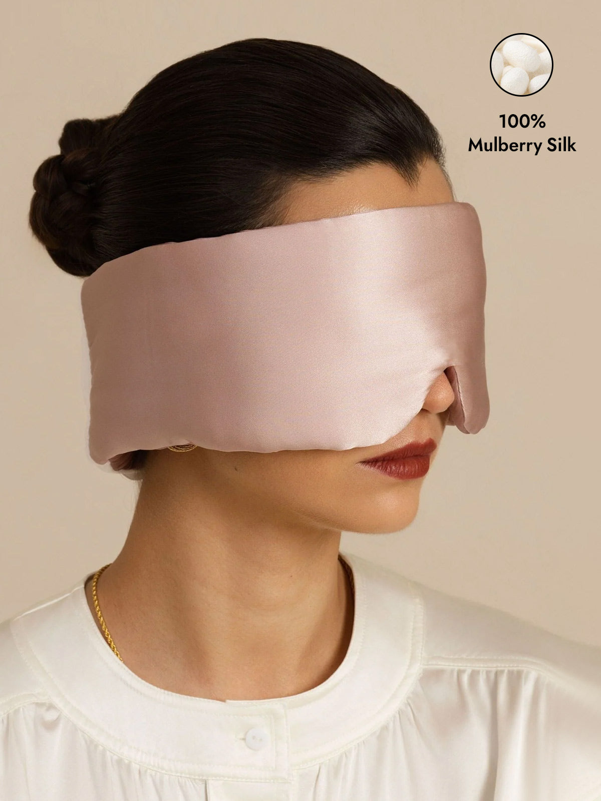 Pure Silk Double-Sided Eye Mask With Silent Velcro Closure