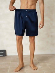Pure Silk Elastic Waist Men's Sleep Shorts