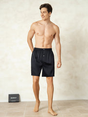 Pure Silk Elastic Waist Men's Sleep Shorts