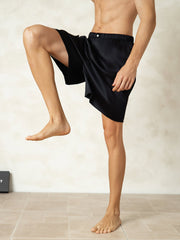 Pure Silk Elastic Waist Men's Sleep Shorts