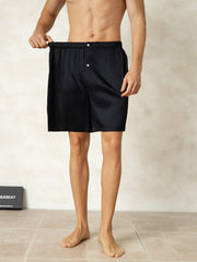 Pure Silk Elastic Waist Men's Sleep Shorts