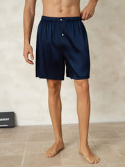 Pure Silk Elastic Waist Men's Sleep Shorts