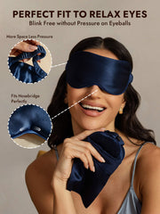 Pure Silk Eye Mask And Envelope Pouch Set 2Pcs