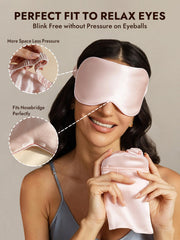 Pure Silk Eye Mask And Envelope Pouch Set 2Pcs