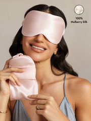 Pure Silk Eye Mask And Envelope Pouch Set 2Pcs