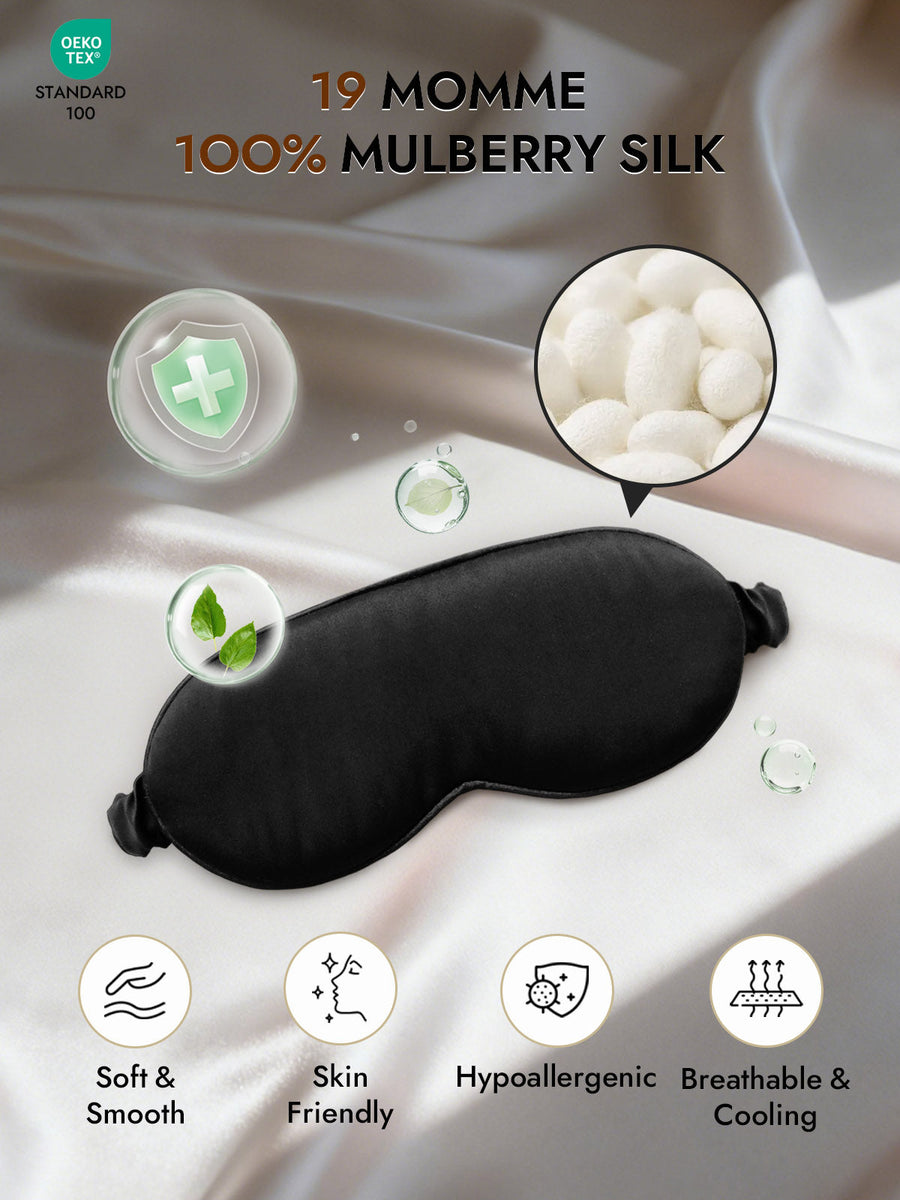 Pure Silk Eye Mask With Elastic Band