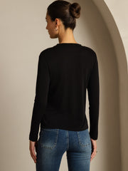 Pure Silk Long Sleeve Round Neck Women's Top