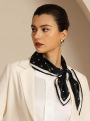 Pure Silk Marberry Brand Impression Square Scarf - Size 90x90cm