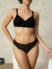 Pure Silk Sexy Ruffle-Trim Panty(Bra NOT Included)