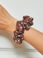 Pure Silk Soft Printed Large Hair Scrunchie - 3.5cm