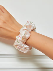 Pure Silk Soft Printed Large Hair Scrunchie - 3.5cm