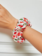 Pure Silk Soft Printed Large Hair Scrunchie - 3.5cm