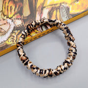 Pure Silk Soft Printed Skinny Hair Scrunchie - 1cm