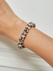 Pure Silk Soft Printed Skinny Hair Scrunchie - 1cm