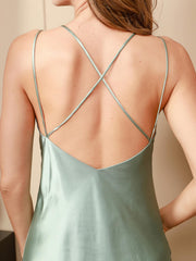 Pure Silk V Neck Short Nightgown&Robe Set