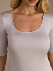 Pure Silk Women's Half Sleeve Scoop Neck Top