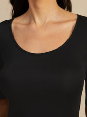 Pure Silk Women's Half Sleeve Scoop Neck Top