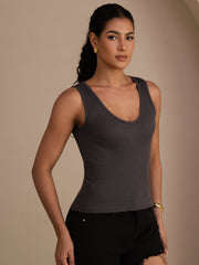 Silk Cotton Women's Sleeveless Deep V Neck Tank Top