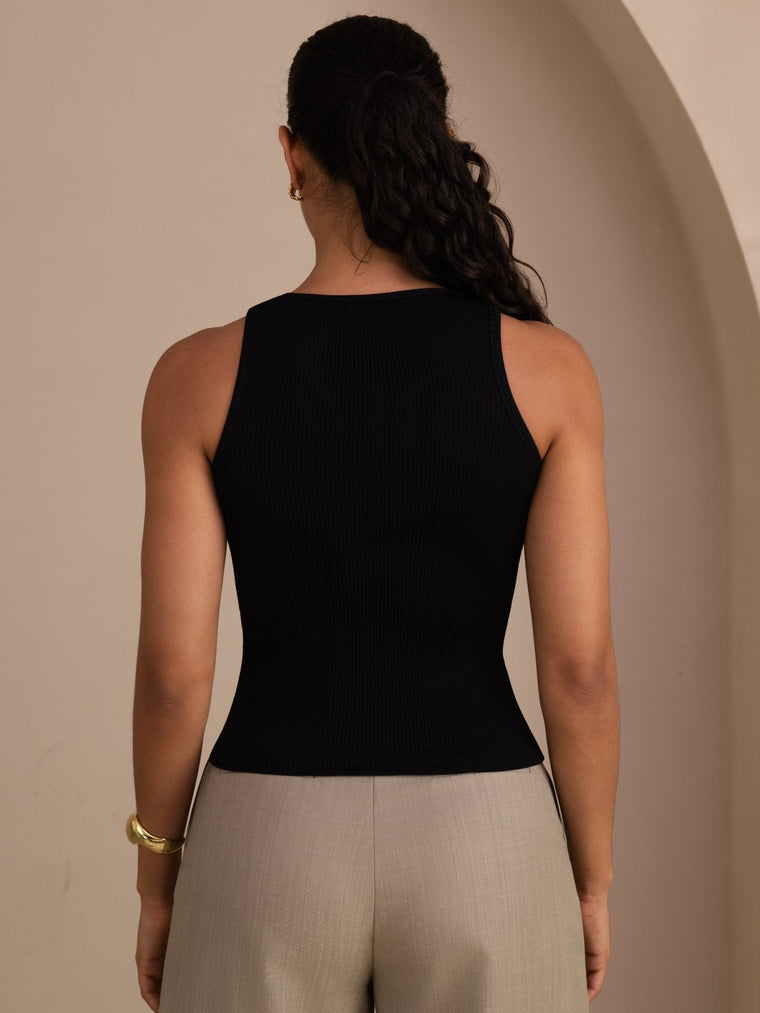 Silk Cotton Women's Sleeveless Deep V Neck Tank Top