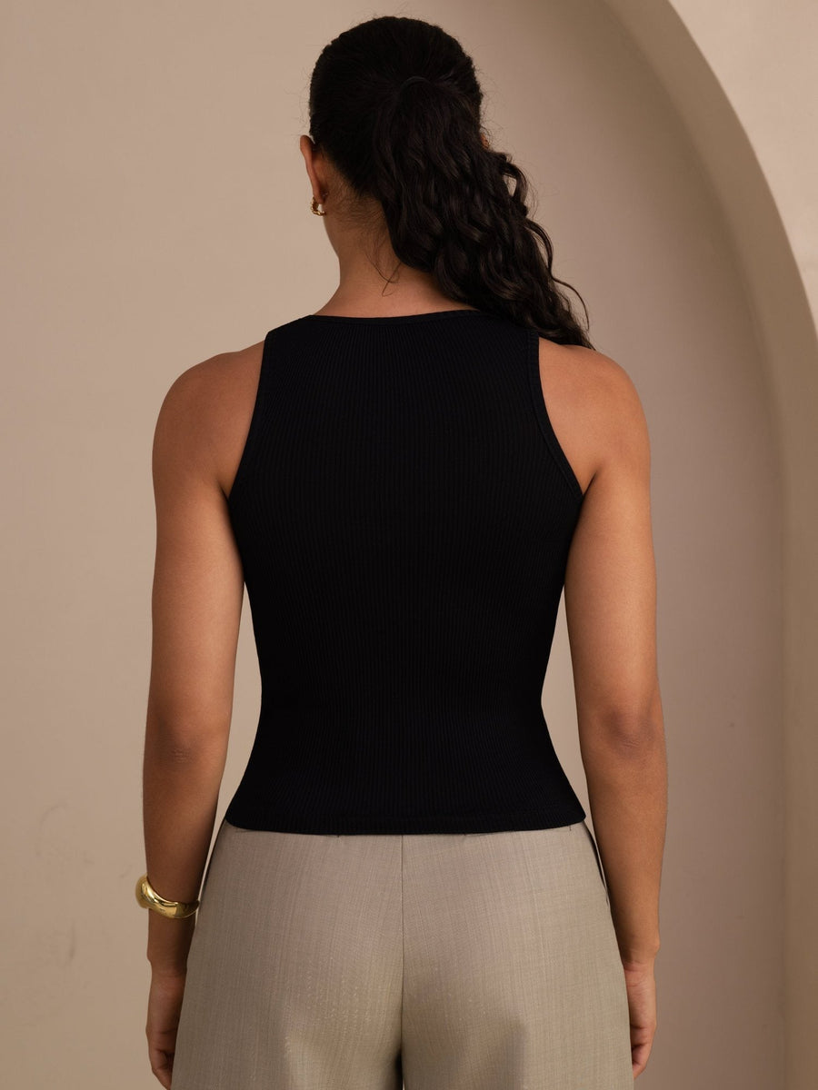 Silk Cotton Women's Sleeveless Deep V Neck Tank Top