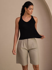 Silk Cotton Women's Sleeveless Deep V Neck Tank Top