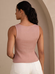 Silk Cotton Women's Sleeveless Round Neck Slim Tank Top