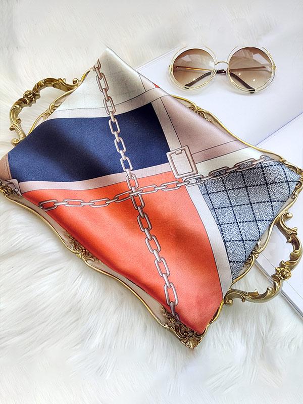 Stylish Chain Long Silk Scarf