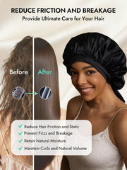 Women's 100% Mulberry Silk Bonnet with Long Ribbons