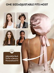 Women's 100% Mulberry Silk Bonnet with Long Ribbons