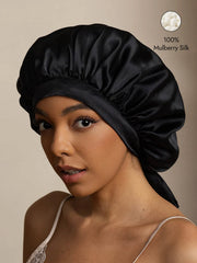 Women's 100% Mulberry Silk Bonnet with Long Ribbons