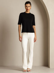 Women's 100% Mulberry Silk Half Sleeve Round Neck T-Shirt